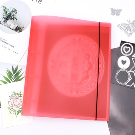 A4 4-Holes Round Ring View Binders Plastic Cover, Refillable Notebook Journal Binder File Folder, Loose Leaf Sheet Protector/DIY Scrapbooking/Binder Cover Protector (Red)