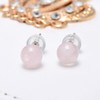 6 MM Rose Quartz Ball Sterling Silver Earring Studs for