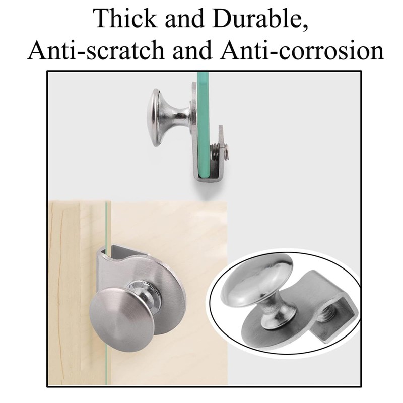 2Pcs Glass Door Pulls No Drilling Drawer Knobs Showcase Cabinets