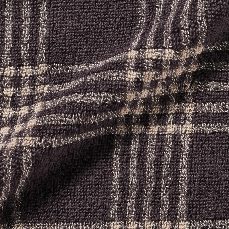 MUJI 83431921 Soft Pile Hand Towel (Pattern), Dark Brown Checker,