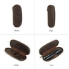 Hiram Leather Pen Case Portable Pen Box with Zipper Closure