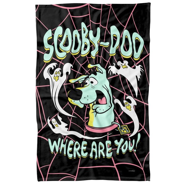 LOGOVISION Scooby Doo! Blanket, 36"x58" Spooky Ghosts Fleece Blanket