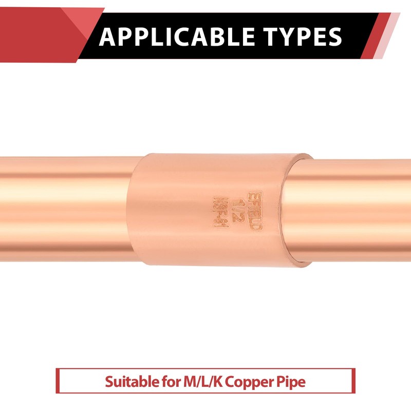 Pro 50-Pack EFIELD 1/2" X 1/2" Copper Slip Coupling, No