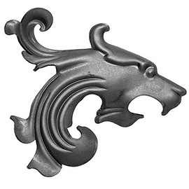 UHRIG Wrought Iron Ornament Lion Right Steel for Window Grille Fence etc. Forged Iron