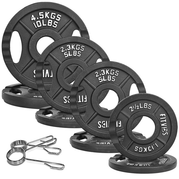 2.5+5+5+10 LB Cast Iron Weight Plates Set, 4 Pairs (8