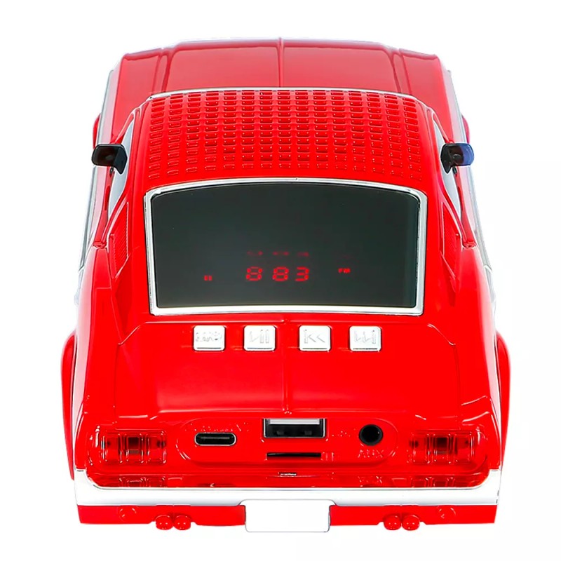 Music Speaker Ford Mustang 1967 Red Bluetooth Portable Speaker w/