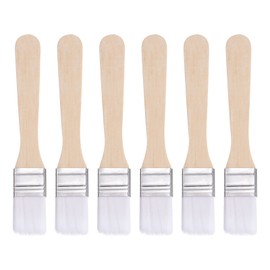 uxcell 0.9" Width Small Paint Brush Nylon Bristle with Wood Handle Painting Tool for Wall, Door, Cabinets, Furniture, Fences, White 6Pcs