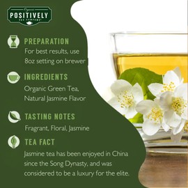 Organic Positively Tea Company, Jasmine Green Tea, K-Cup Compatible, 24 Pods