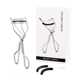 Eyelash Curler For Women With 2 Replacement Pads For All Eye Shapes (Silver Color)