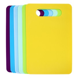 Piuluvor® Chopping Board Set, 6 Pieces Small Chopping Board, Non-Slip Breakfast Board, 29 x 19 cm, Cutting Board, Kitchen Board for Vegetables, Fruits, Meat, Bread (6 Colours)