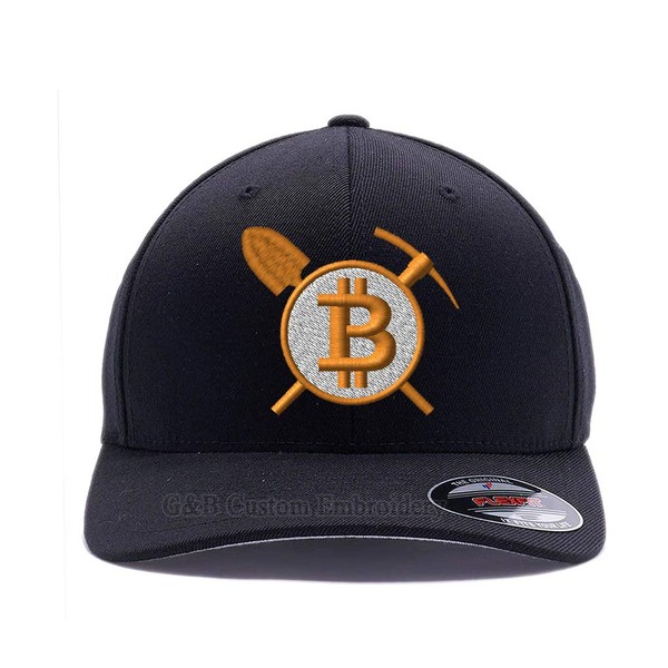 Bitcoin Mining Cap. Embroidered. Bitcoin Digital Currency. 6477 Flex Fitted