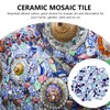 Tofficu DIY Mosaic Ceramic Tiles Irregular Shape Blue Mix 200G