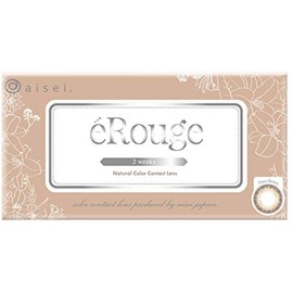 エルージュ(eRouge) 2weekカラコン / 1箱6枚入り　カラー：フレアブラウン(度数 0.00 / 度なし)