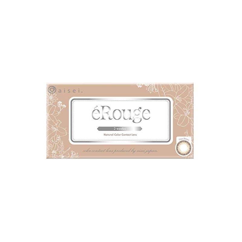 エルージュ(eRouge) 2weekカラコン / 1箱6枚入り　カラー：フレアブラウン(度数 0.00 / 度なし)