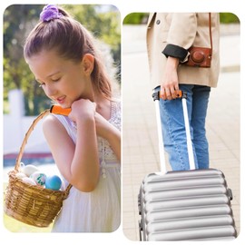 Lusofie 2PCS Luggage Handle Wrap Travel Essential Orange Color Soft Luggage Identifiers For Suitcases Neoprene Material Comfortable Suitcase Handle Wraps For Suitcase For Traveling