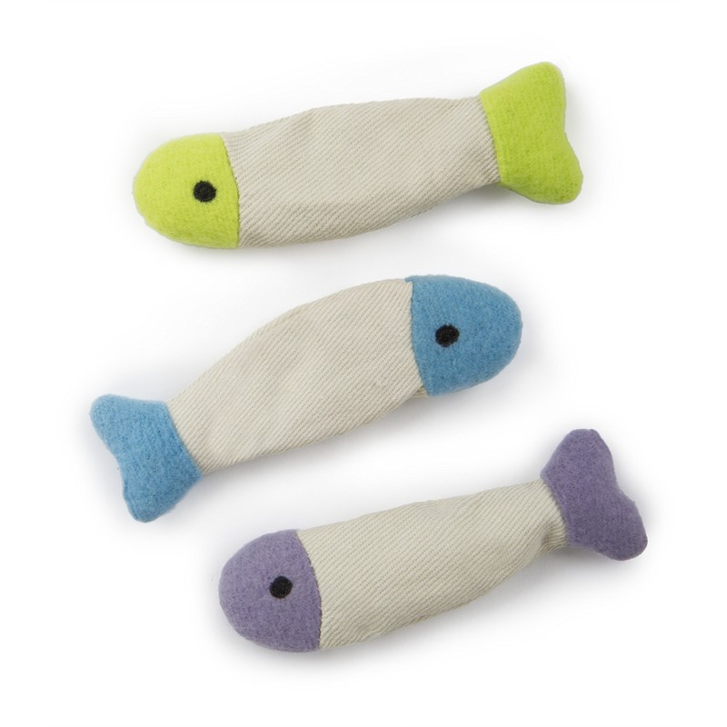 SmartyKat (3 Count) Fish Flop Crinkle Catnip Cat Toys -