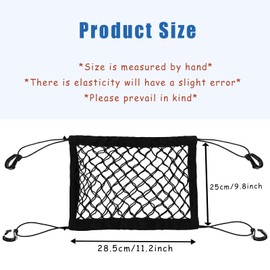 Ulifebetter 2PCS Motorcycle Cargo Nets, 11.2 * 9.8in Black High Elastic Double Layer Motorcycle Net Luggage Strap Rack Expansion Organizer Net Pocket for Motor Bike Trike Cycle