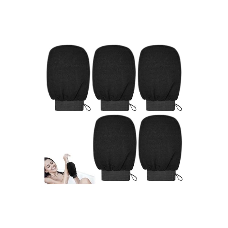 Guantes Exfoliantes para Baño Negros 5 Pcs LBYHZS Hammam y