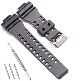 RCNZWQB 16mm Resin Strap Compatible with Casio G-Shock GA110 100 150 GD120 GLS GAX100 Men's Rubber Band Watch Accessories