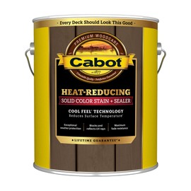 Cabot Heat-Reducing Solid Color Stain + Sealer with Cool Feel Technology - 1 Gallon - Protection for New and Reconditioned Wood Decks, Porches, Outdoor Furniture, Steps, Railings (Cashmere Brown)