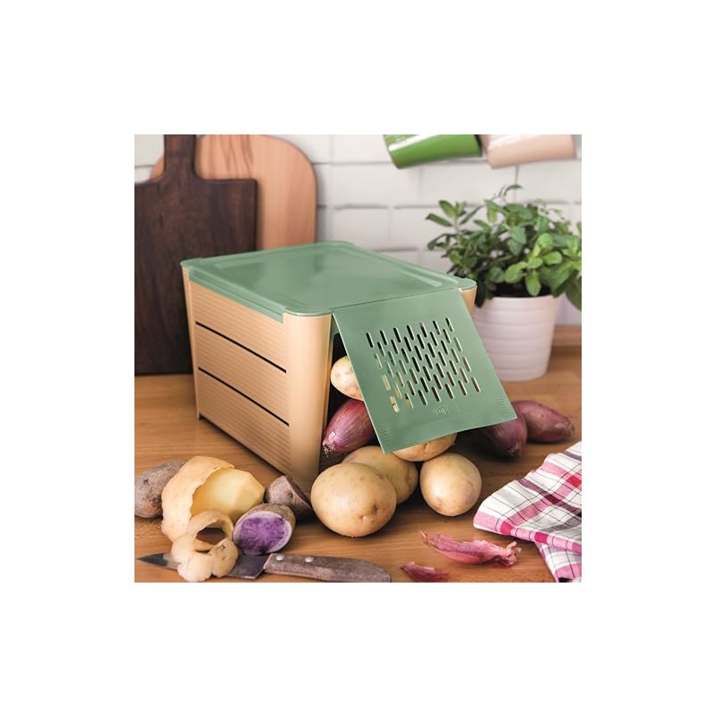 Snips Potato and vegetable container, brown and green, 3 kg,