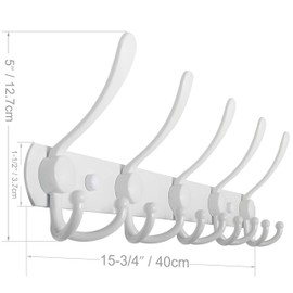 WEBI Coat Rack Wall Mount,Coat Hooks Wall Mounted,Coat Hanger Wall,Hook Rack Rail,Wall Coat Rack with Hooks for Hanging Jacket,Clothes,White