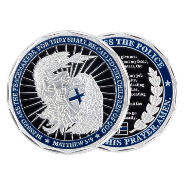 Artisan Owl Police Challenge Coin – Matthew 5:9 Commemorative Coin