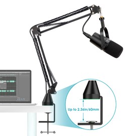 MV7 Boom Arm with Pop Filter - Microphone Arm Stand with Foam Windscreen Cover Compatible with Shure MV7 Mic Shure MV7X Microphone by YOUSHARES