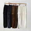 Women's Fleece-Lined Corduroy Cargo Joggers Pants. Charcoal/XL(77)