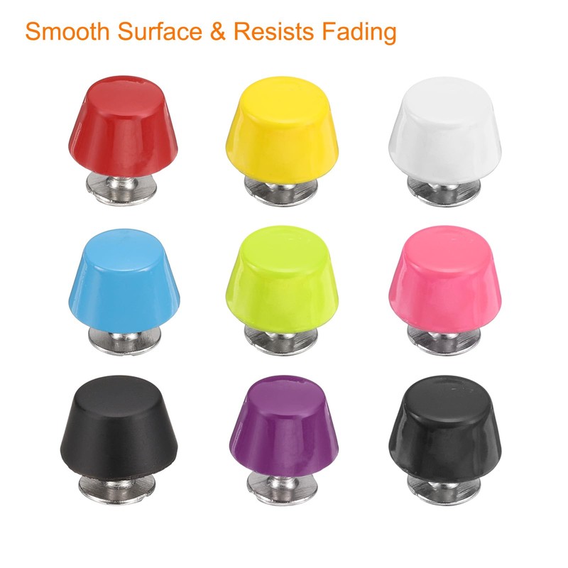 sourcing map 8set Flat Head Stud Spike 12mm Metal Purse
