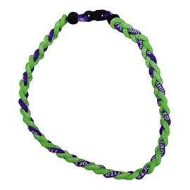 Sports Farm Braided Twist Tornado Baseball Softball Necklace Neon Green Purple