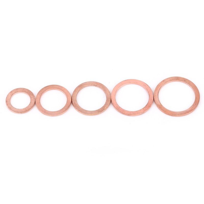 150pcs Metric 15 Sizes Copper Flat Washers Gaskets Assortment Set