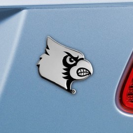 FANMATS 14821 Louisville Cardinals 3D Chrome Metal Auto Emblem