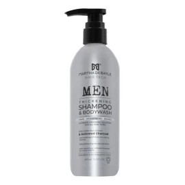 MARTHA DEBYALE HAIR TECH For Men 3en1 Shampoo. Melena, barba, bigote y cuerpo. Con extracto de Grano de Café y Carbón Activado, 450 ml.