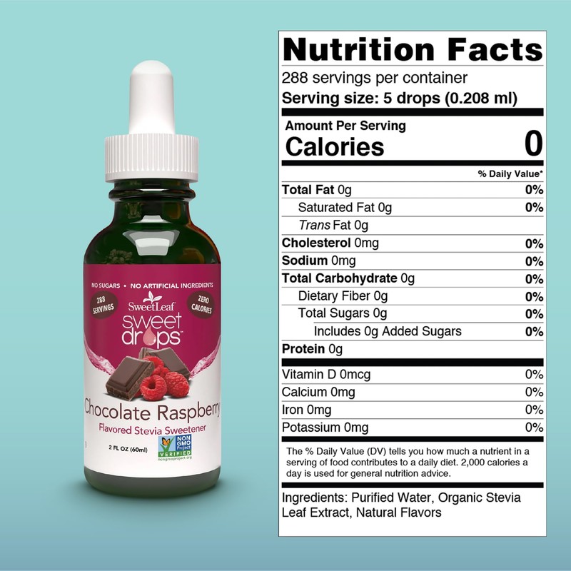 SweetLeaf Sweet Drops - Flavored Stevia Liquid Sweetener, Organic Stevia