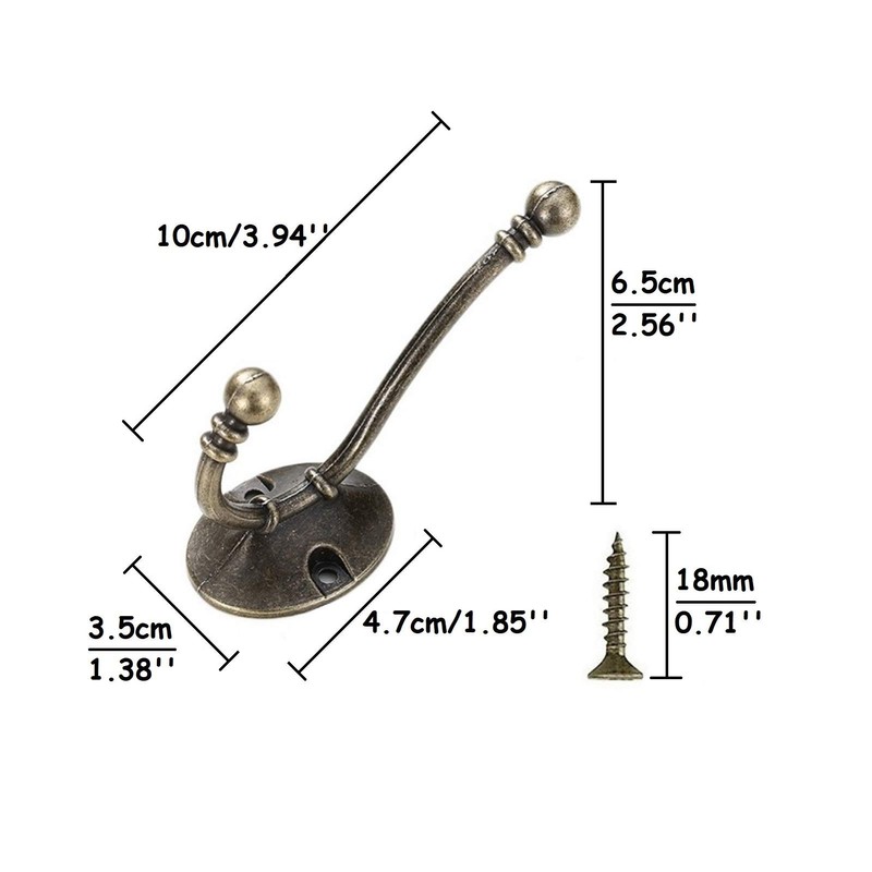 Beilala Brass Coat Hooks Wall Mounted, 8 Pack Heavy Duty