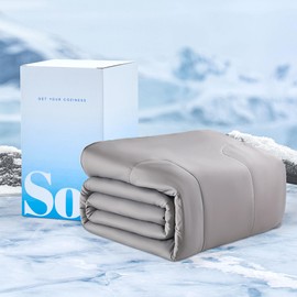 Sonive Cooling Comforter Set - Cooling Blanket for Hot Sleepers and Night Sweats, Summer Lightweight and Breathable, Reversible Comforter with 1 Pillowsham, Grey, Twin Size(68" x 88")
