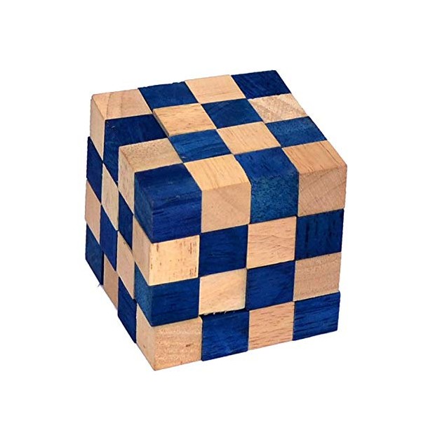 Cobra Cube medium Blue, Schlangenwürfel Anaconda blau medium, Würfelschlange 4x4x4