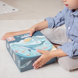 Hoppla - Children's Puzzle XL - Whale Hello Ocean - Giant Puzzle, 60 x 43 cm - 54 Pieces - From 4 Years - Whale Puzzle, Sea Animals, Boat - Gift for Children