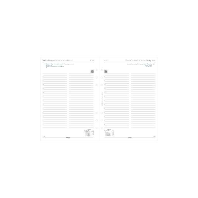 A5 Day per page 5 language appointments 2025