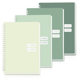 Colacoo 4 Pack B5 Spiral Notebook - PP Hardcover Spiral Bound Notebook with Soft Coil, 7 x 10" Coil Notebook College Ruled Lined Journal Notebook, 70 Sheets/140 Lined Pages, Assorted Green