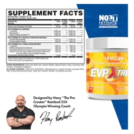 Pre Entreno Evogen Evp Xtreme 40 Servicios Sabor Peach Mango