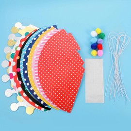 12Pcs Colorful Pet Hat Dog Birthday Party Cone Paper Hats Crowns with Adjustable Headbands Party Time for Pets Party Supplies