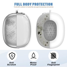 Moguri 1 Pair Case for Airpods Max, Thin Soft TPU Transparent Case, Shockproof, Scratch-Resistant, Transparent Accessories for AiPods Max, Crystal Clear