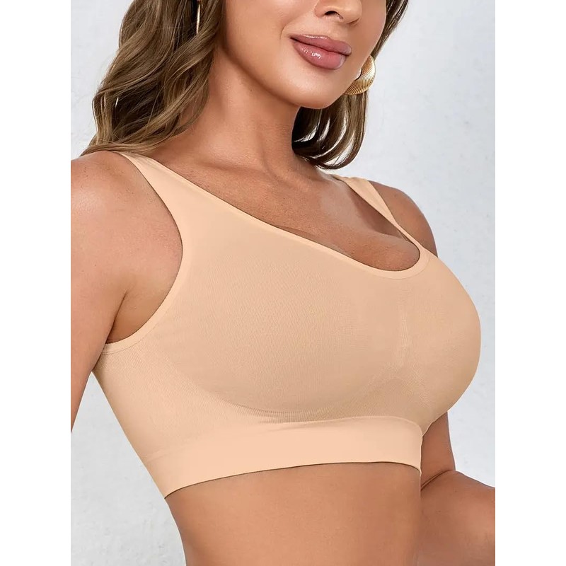 Boolavard New Seamless Sports Style Bra Crop Top Vest Comfort