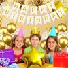 Recosis Gold Birthday Party Decorations, Happy Birthday Banner Paper Pompoms