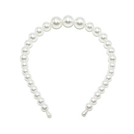 AISIBO Pearl Headbands for Women, Elegant Bling Bridal Hair Hoop Hairpins Barrette Styling Wedding Hair Accessories for Birthday Valentines Day Gifts, 1 Pack