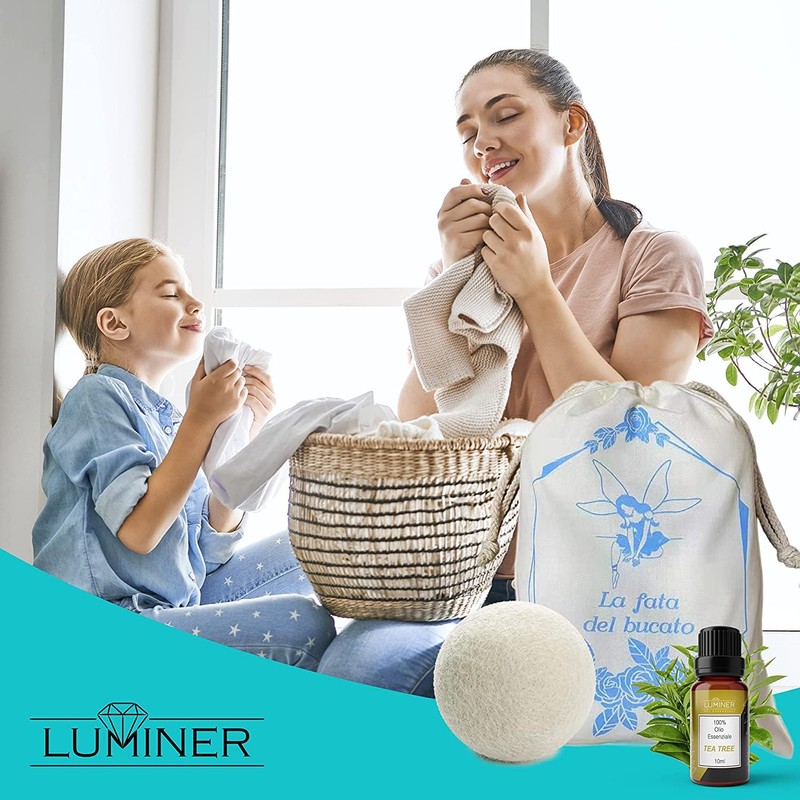 Luminer Tumble Dryer Balls, 6 x Low Noise Wool Balls