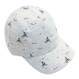 ANIMQUE Baby Baseball Cap Kids Spring Adjustable Peaked Cap Boy Print Outdoor Summer Sun Protection Hat, Sailboat Grey