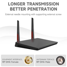 Eightwood WiFi Antenna RP-SMA WiFi Aerial 2.4g/5.8g 10 dBi Antenna Dualband for PC Motherboard Router Camera PCI-E Network Card ASUS RT-AC68u